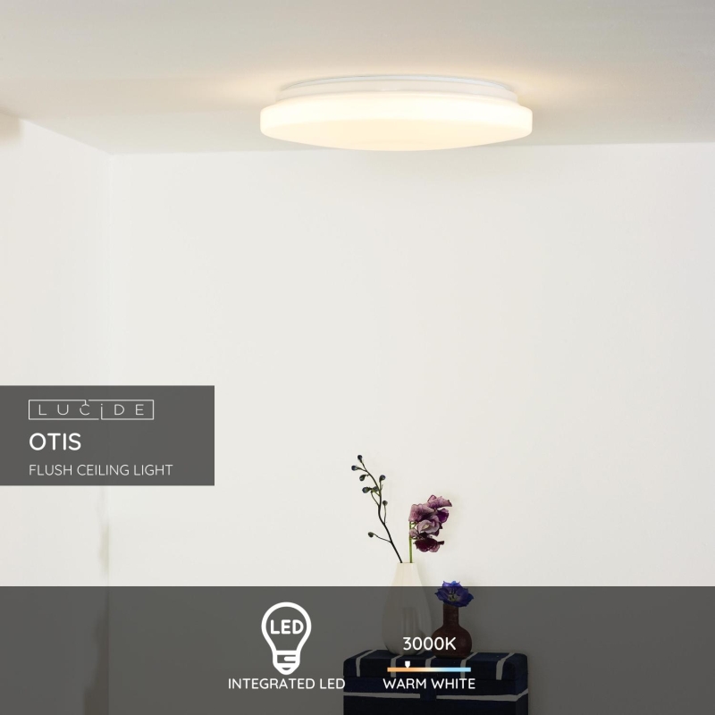 Lucide OTIS - Zapustené stropné svietidlo - Ø 34 cm - LED - 1x24W 3000K - Opál